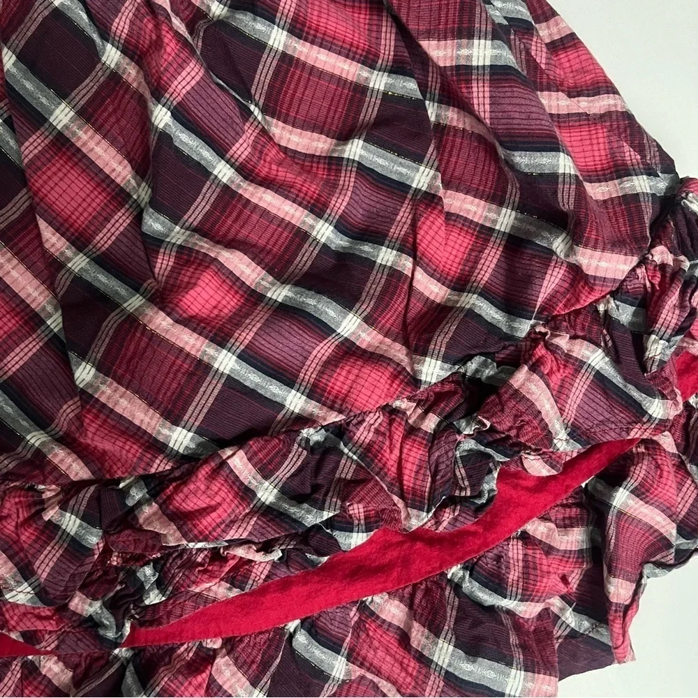 Baby Gap • Burgundy Plaid Ruffle Dress
